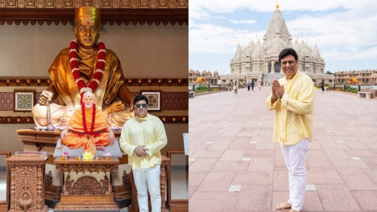 Govinda Greets Priest, Takes Blessings As He Visits Swaminarayan Temple In New Jersey | Pics | Bollywood News