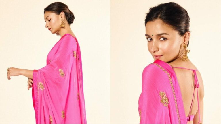 Alia Bhatt Serves Festive Glam In Masaba Gupta’s Vibrant Pink Patakha Saree | Lifestyle News