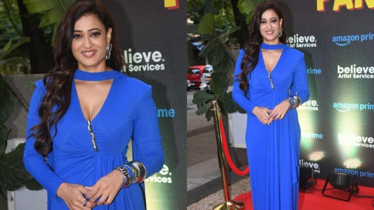 Shweta Tiwari Turns Heads In A Sexy Plunging Cobalt Blue Gown At Do You Wanna Partner Premiere | Web-series News