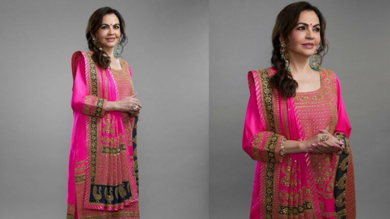 Nita Ambani Stuns In Rani Pink Kurta Set At Navratri Dandiya Festival | Fashion News