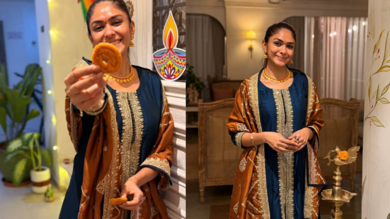 Mrunal Thakur Proves That Festive Chic Starts At Home (And In The Heart!) | Fashion News